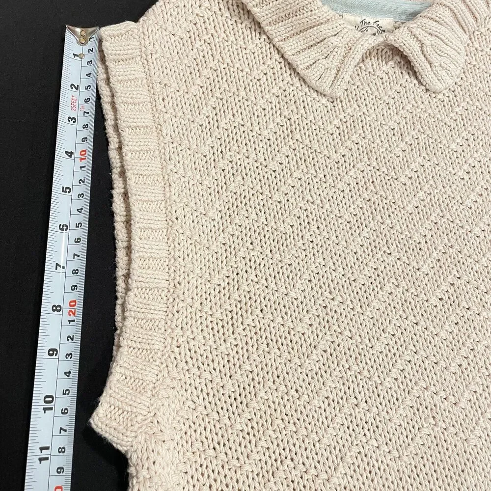 ~ Boho Free People Sm Sweater Loose Knit Cream We The Free Soft Beachy Tank